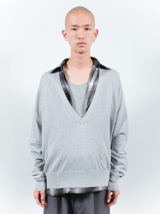 JIEDA　COTTON SILK V NECK KNIT