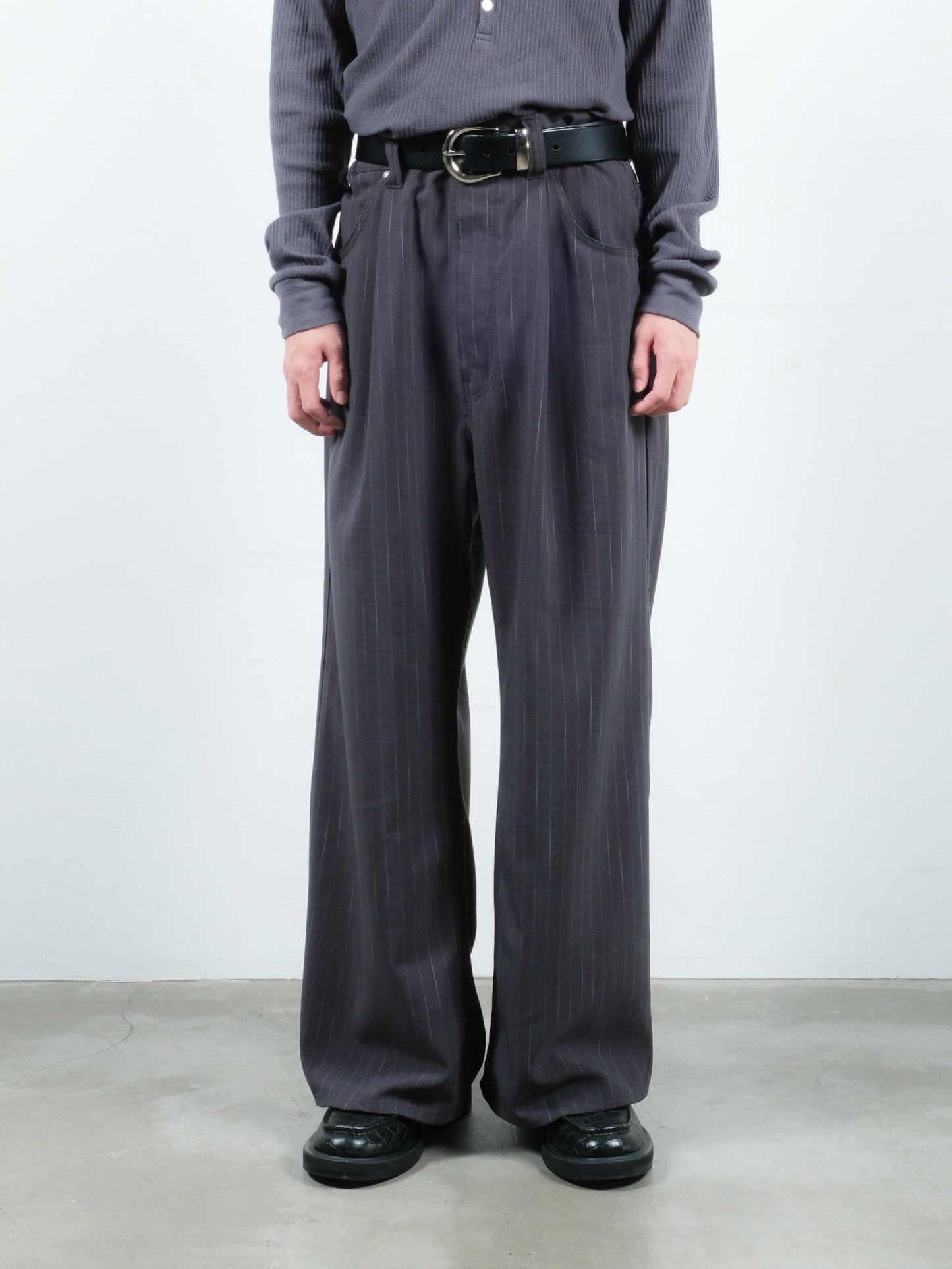 JIEDA　STRIPE WIDE ONE TUCK PANTS