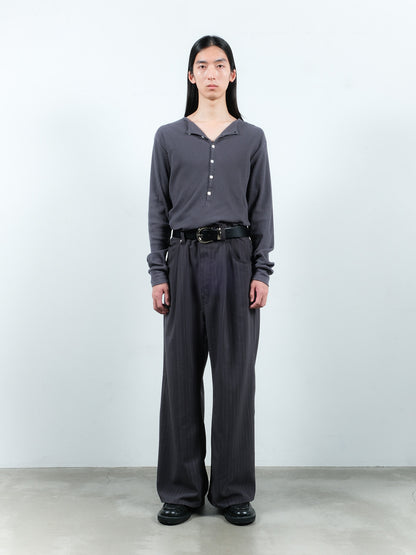 JIEDA　VINTAGE LIGHT RIB HENRY NECK L/S