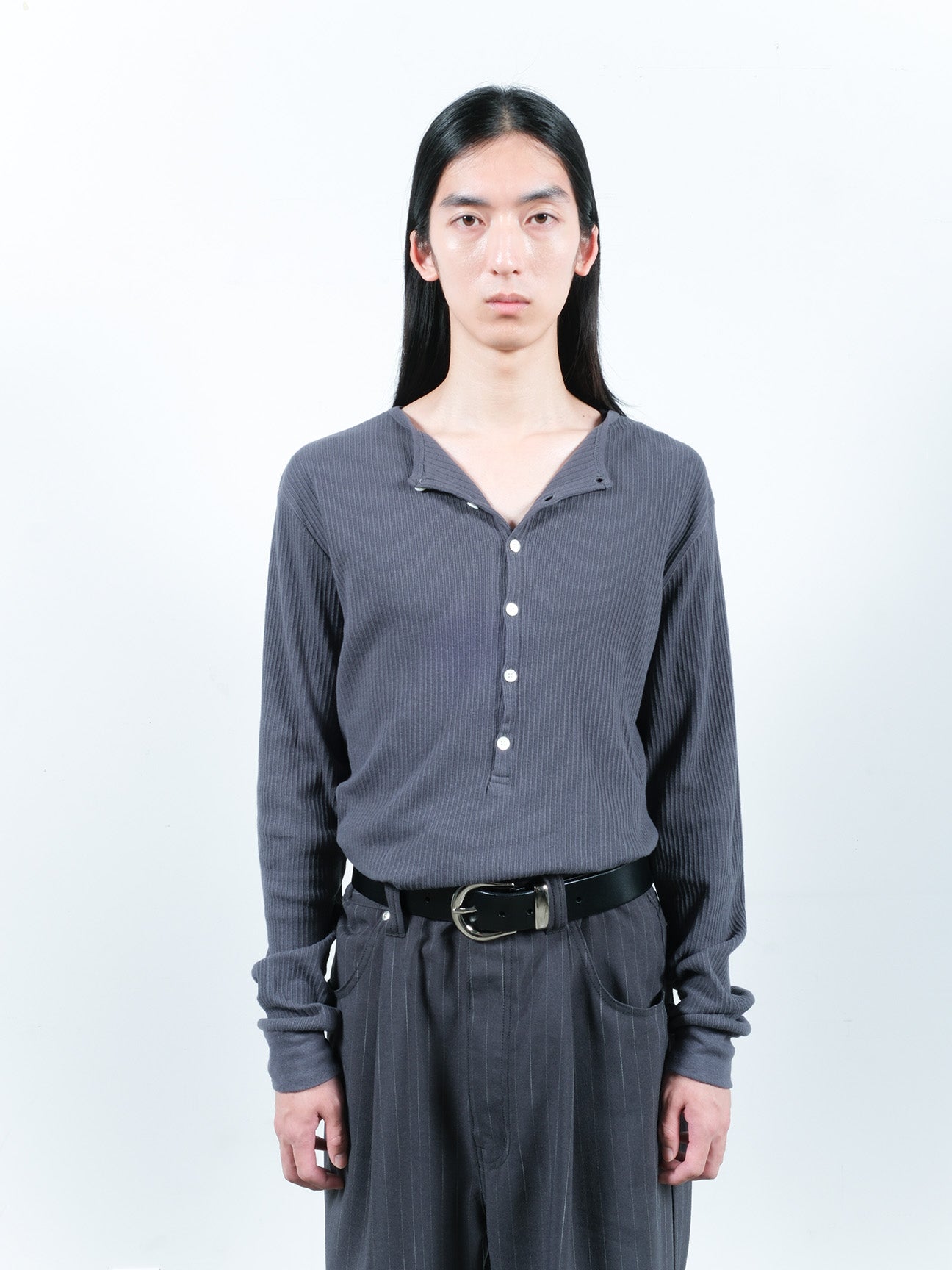 JIEDA　VINTAGE LIGHT RIB HENRY NECK L/S