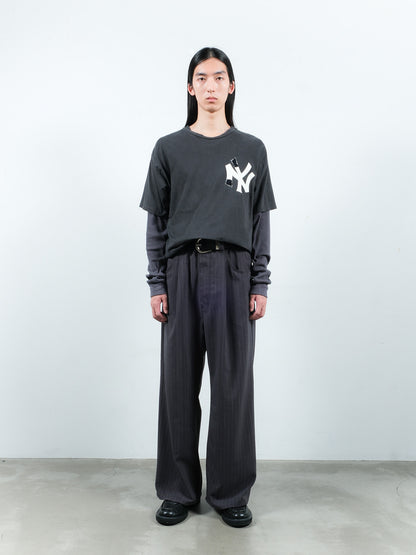 JIEDA　STRIPE WIDE ONE TUCK PANTS