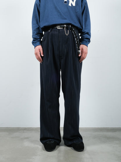 JIEDA　STRIPE WIDE ONE TUCK PANTS