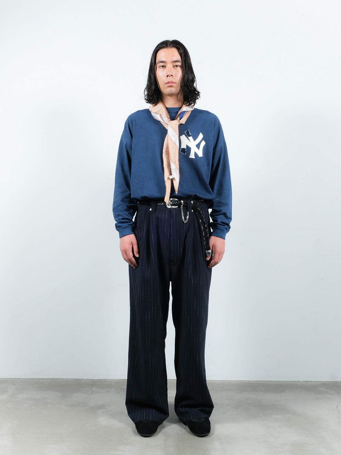 JIEDA　STRIPE WIDE ONE TUCK PANTS