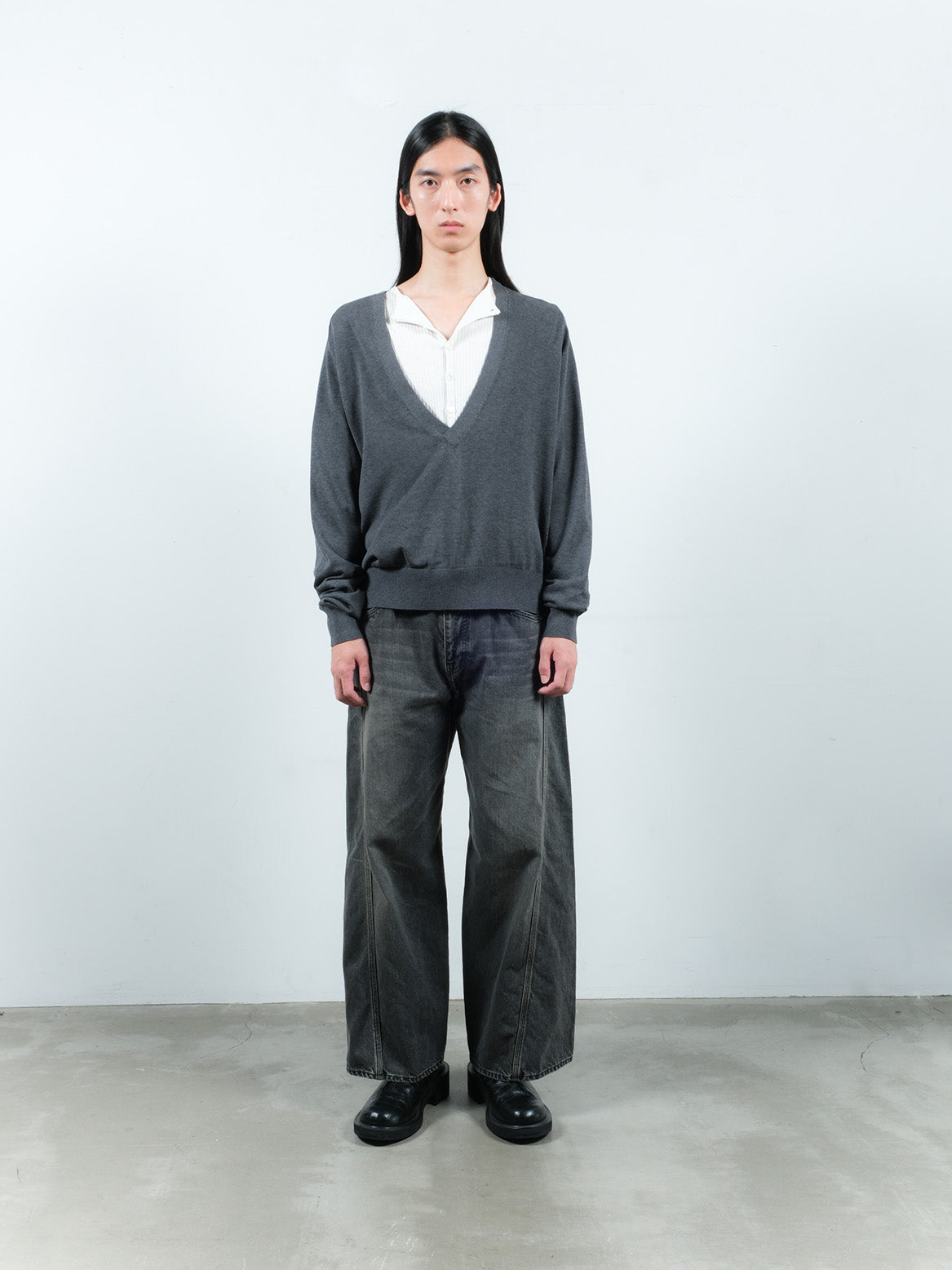 JIEDA　COTTON SILK V NECK KNIT