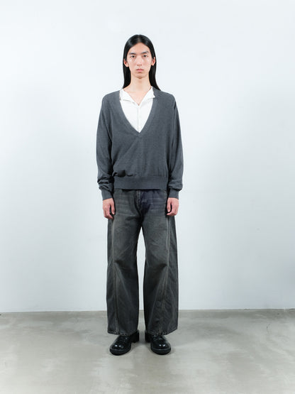 JIEDA　COTTON SILK V NECK KNIT