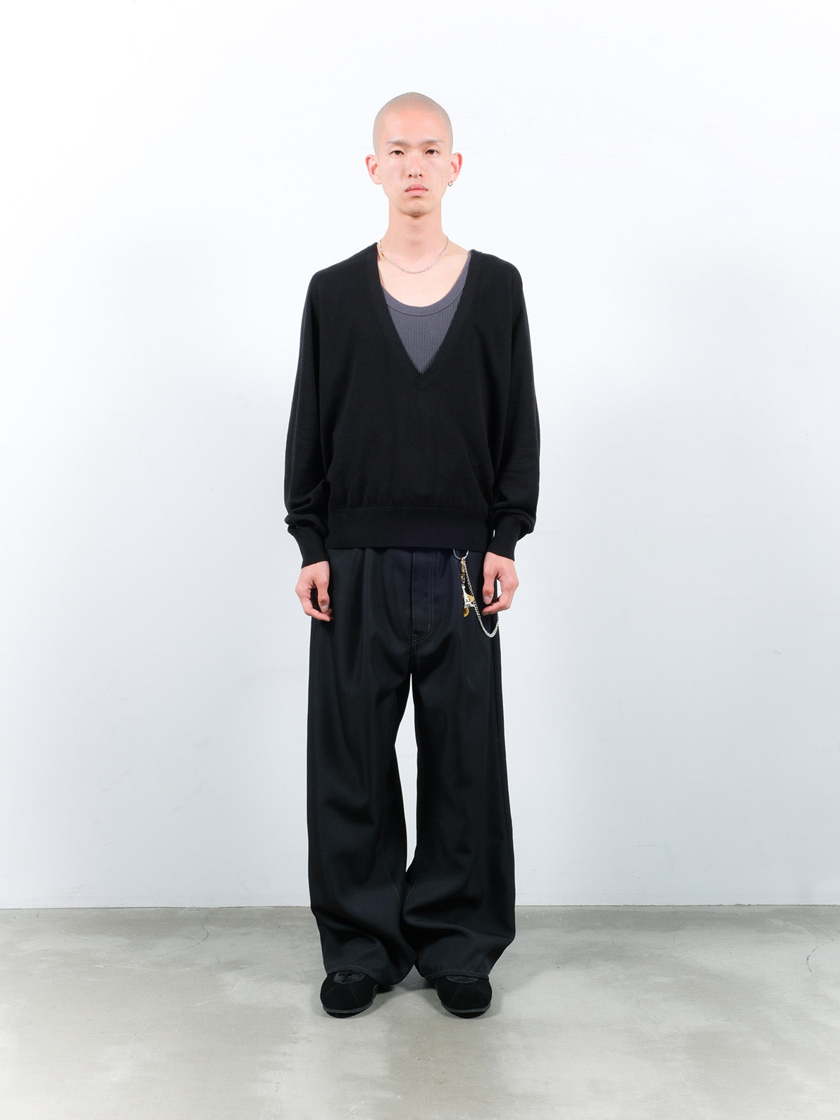 JIEDA COTTON SILK V NECK KNIT – KIKUNOBU