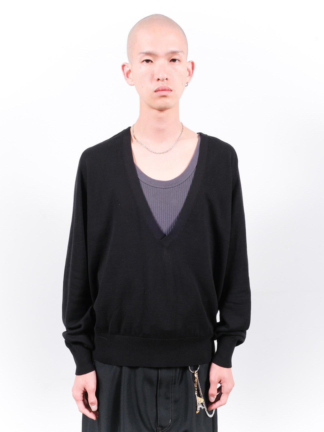 JIEDA COTTON SILK V NECK KNIT – KIKUNOBU