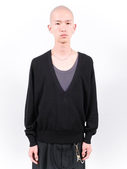 JIEDA　COTTON SILK V NECK KNIT