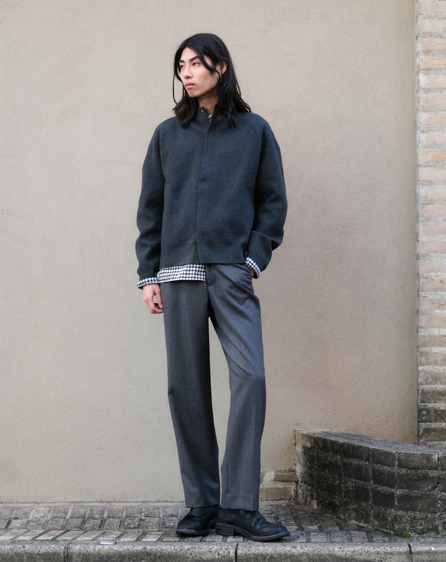 AMOMENTO　ROUNDED SLEEVE CARDIGAN