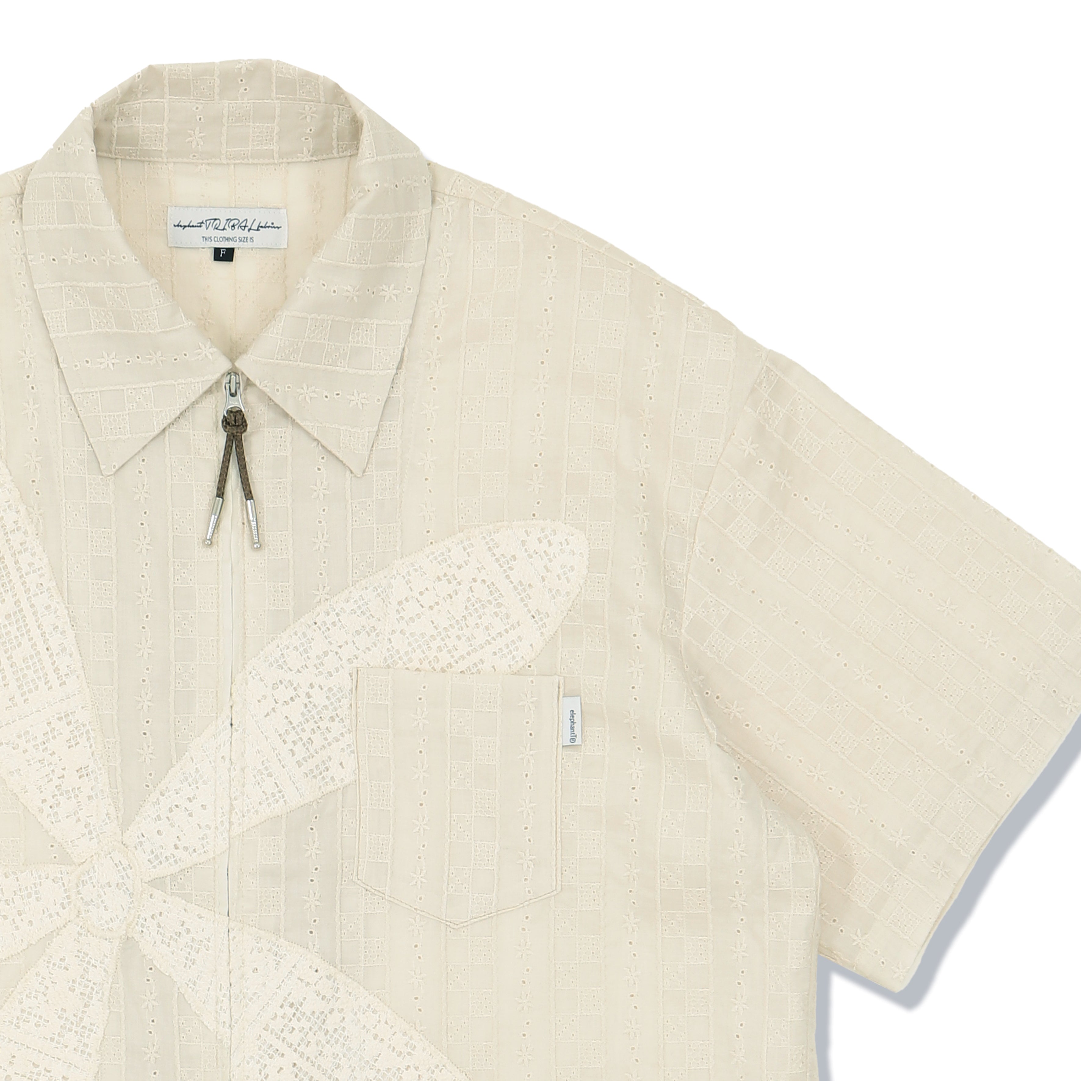 elephant TRIBAL fabrics odd FLOWER ZIP SHIRT – KIKUNOBU