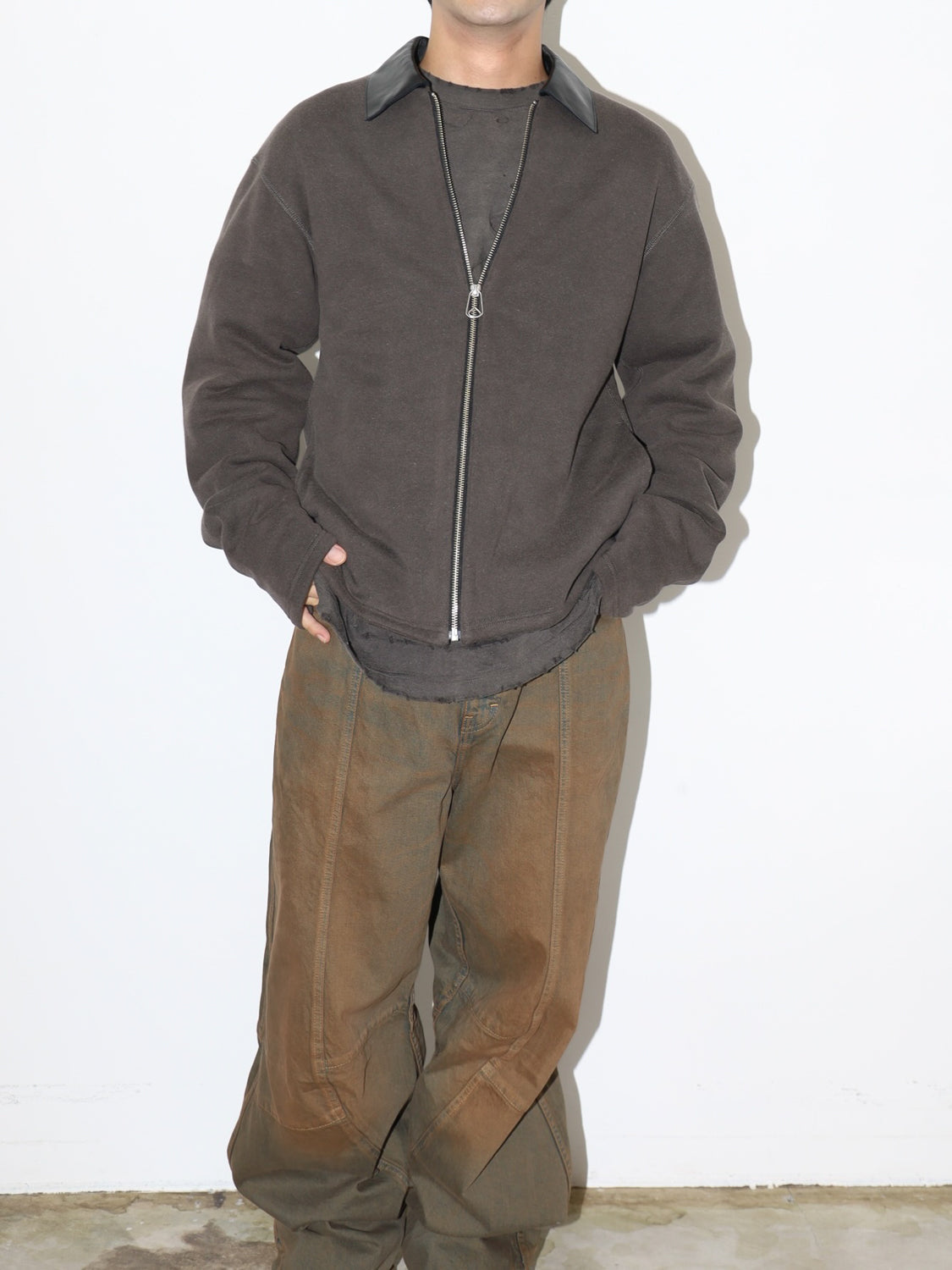 SWITCHING BAGGY DENIM PANTS