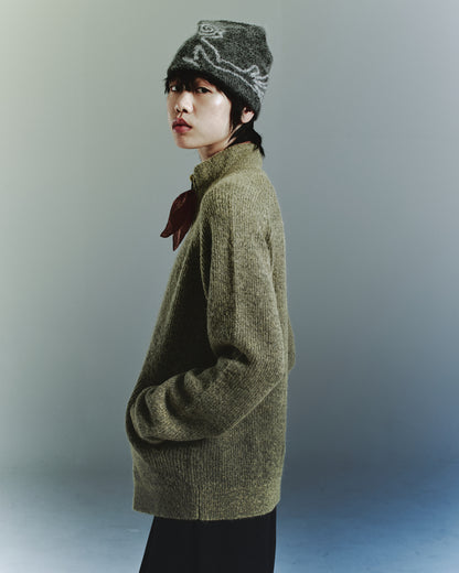 ESSENCE MOHAIR MIXED KNIT TOP