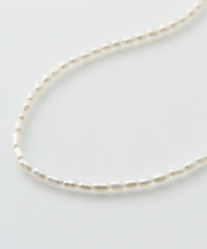 THIN PEARL SWITCHING NECKLACE (925 SILVER)