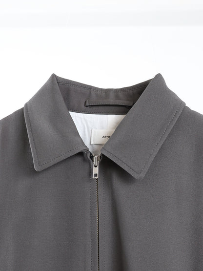 BACK SATIN HARRINGTON JACKET