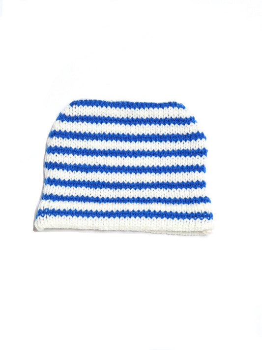 HAND KNITTED STRIPED BEANIE