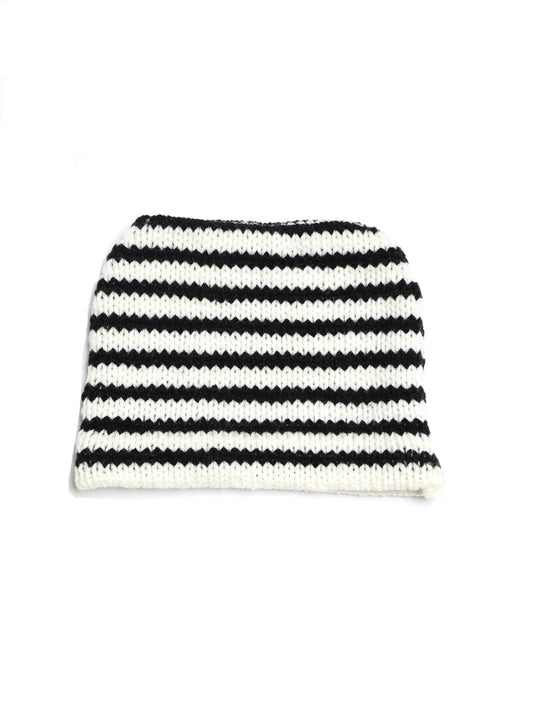 HAND KNITTED STRIPED BEANIE