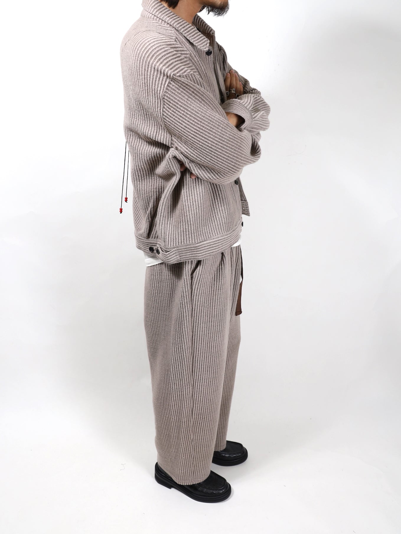 WOOLCORD BELTLESS SLACKS