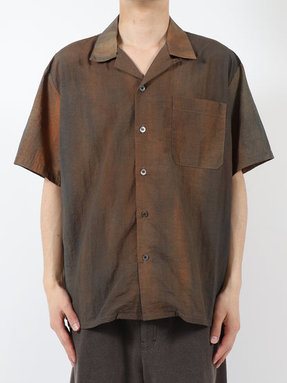 DYED NYLON OPEN COLLAR SHIRT S/S