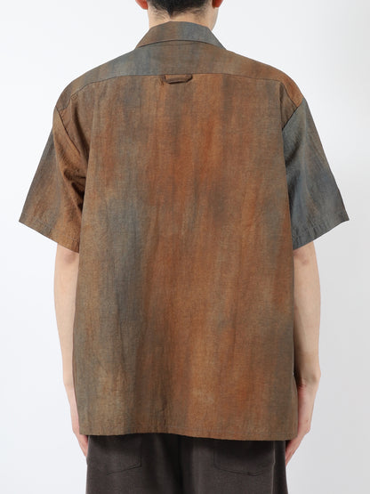 DYED NYLON OPEN COLLAR SHIRT S/S