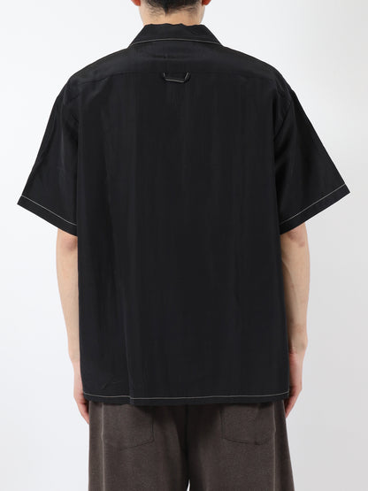 RAYON WOOL OPEN COLLAR SHIRT S/S