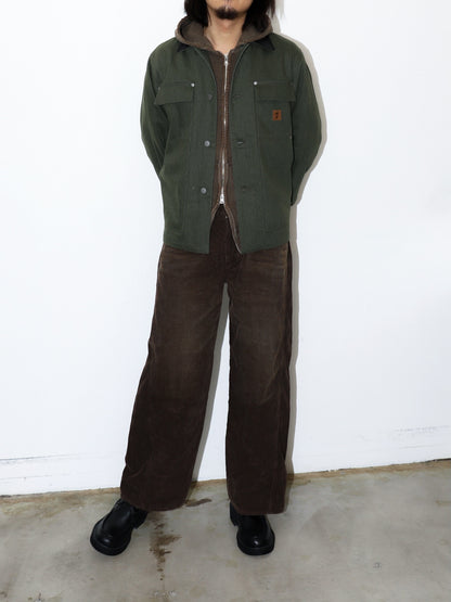 JIEDA　LEATHER COLLAR FADE COVERALL
