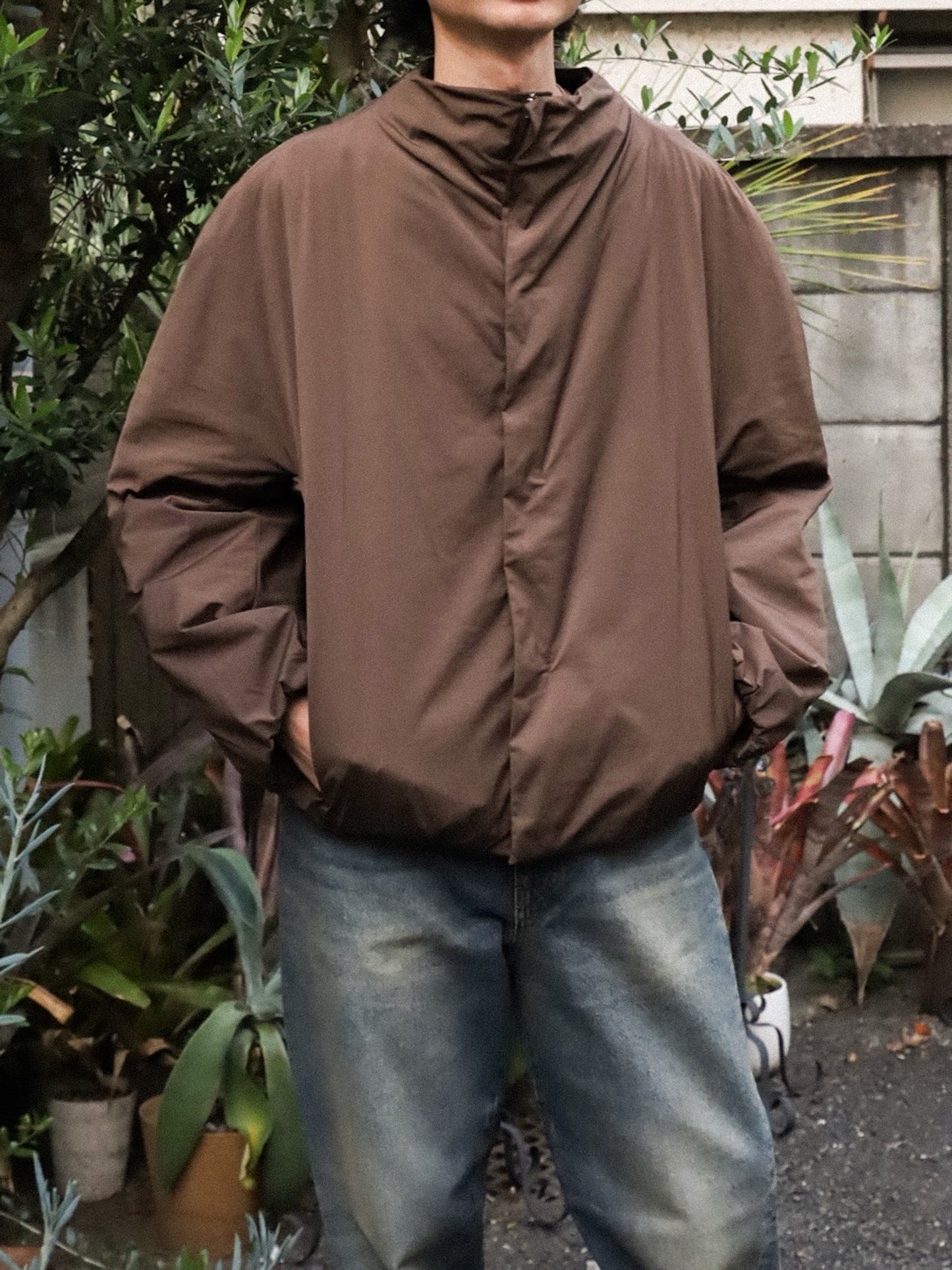 AMOMENTO　TAFFETA PADDED RAGLAN JUMPER