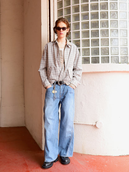 JIEDA　SEERSUCKER ZIP SHIRT