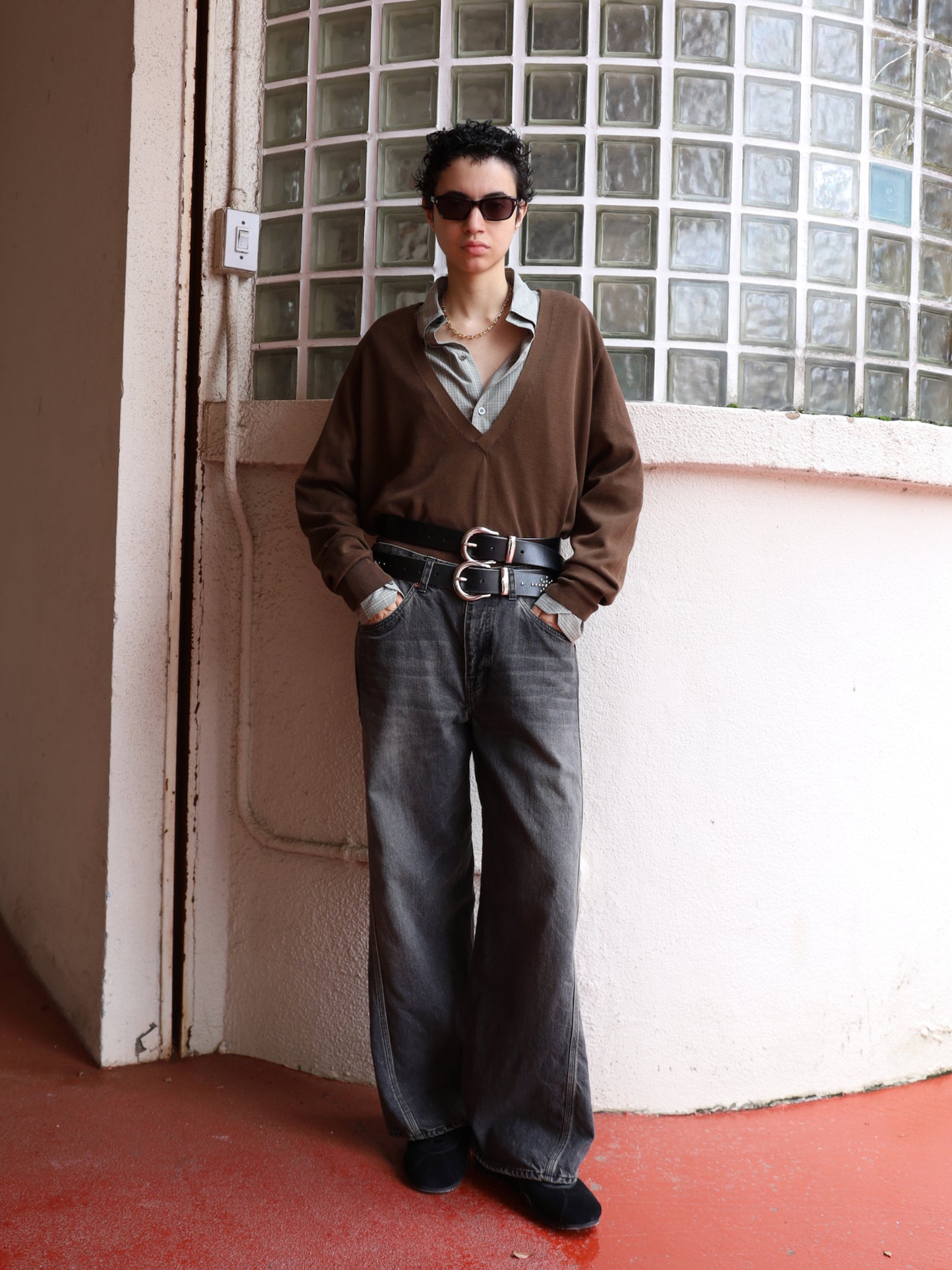 JIEDA　CHECK SWITCHING SHIRT