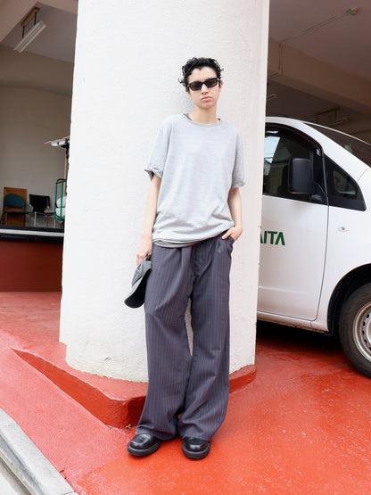 JIEDA　STRIPE WIDE ONE TUCK PANTS