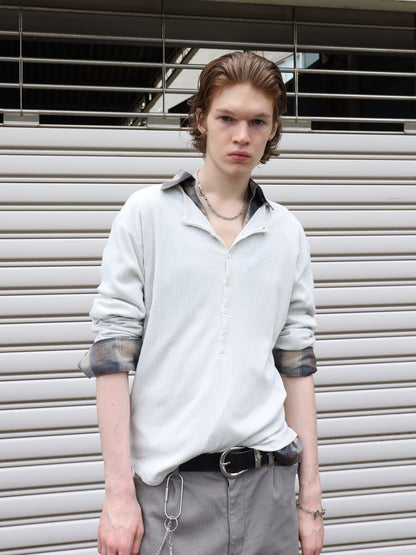 JIEDA　VINTAGE LIGHT RIB HENRY NECK L/S