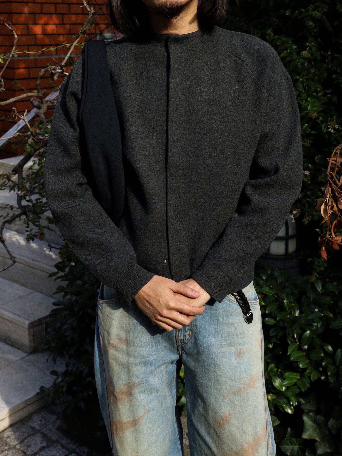 AMOMENTO　ROUNDED SLEEVE CARDIGAN