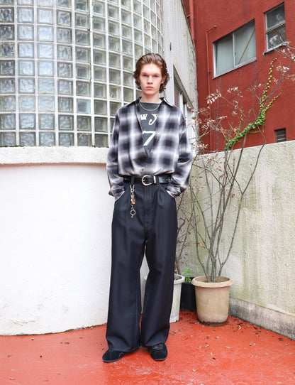JIEDA　CHECK SKIPPER SHIRT