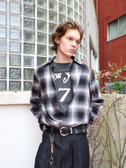 JIEDA　CHECK SKIPPER SHIRT
