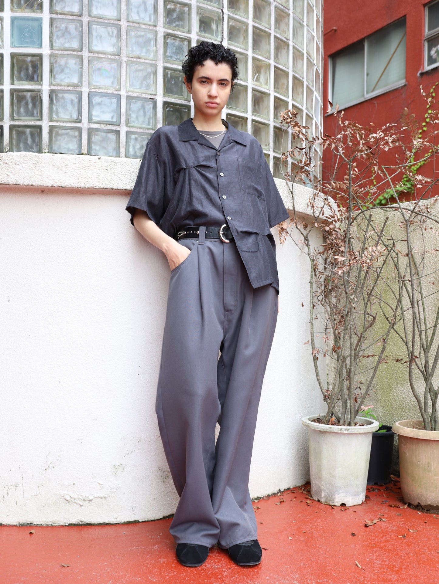 JIEDA　HAND STITCH OPEN COLLAR SHIRT S/S