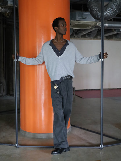 JIEDA　VINTAGE LIGHT RIB HENRY NECK L/S