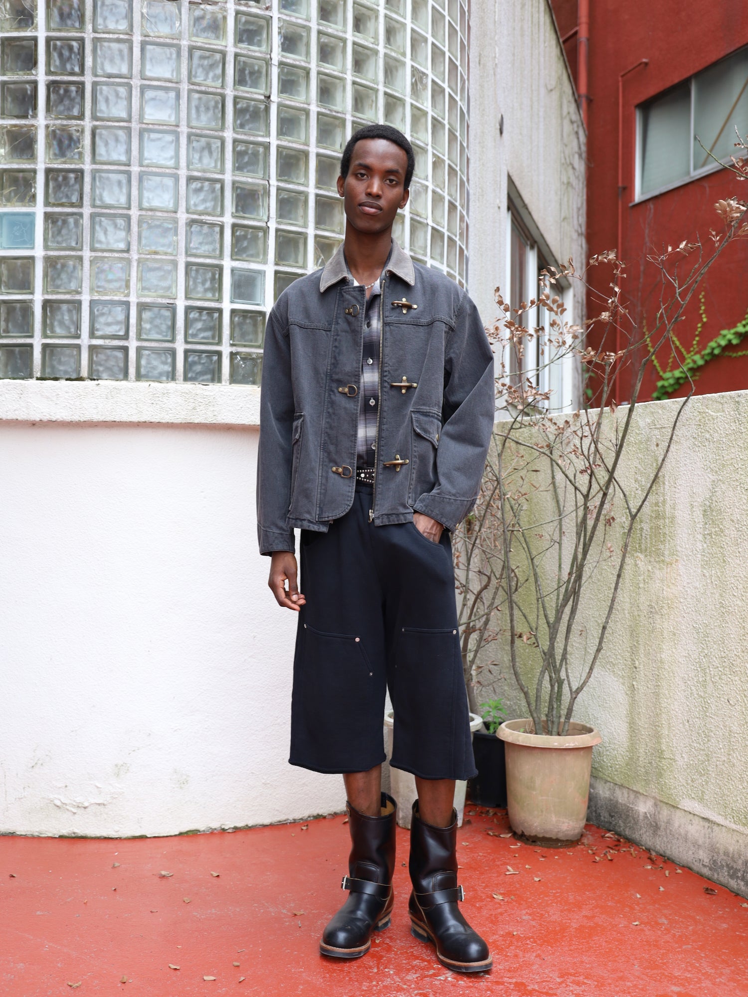 JIEDA CHECK OPEN COLLAR SHIRT – KIKUNOBU