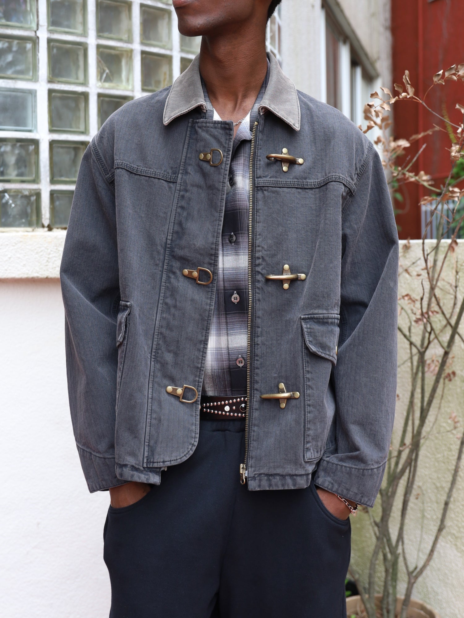 JIEDA CHECK OPEN COLLAR SHIRT – KIKUNOBU