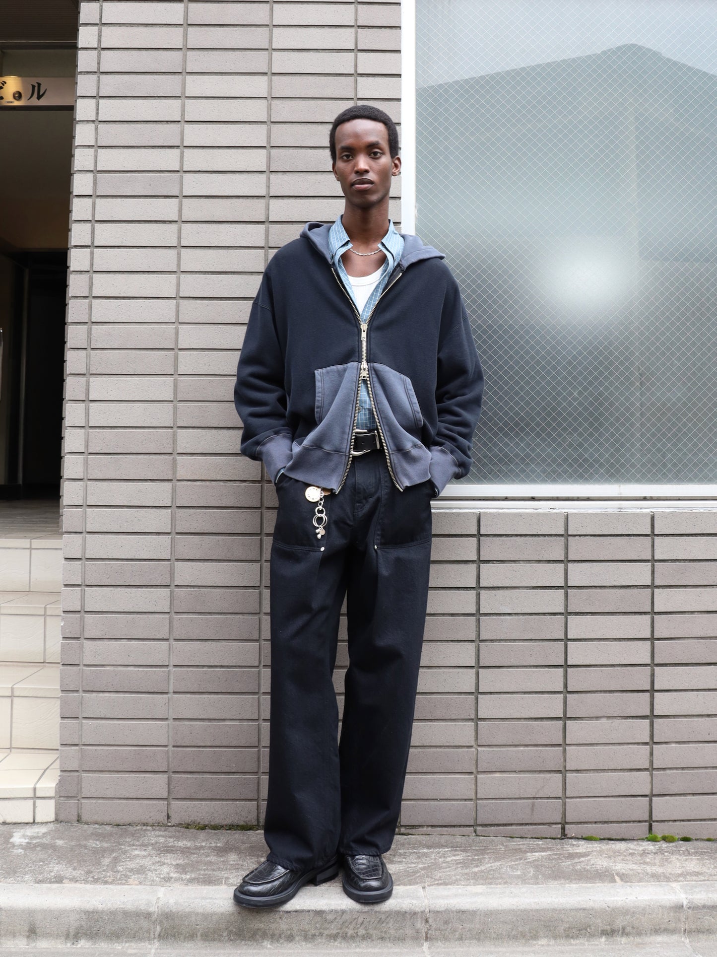 JIEDA　CHECK SWITCHING SHIRT