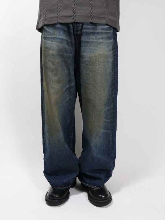 refomed　FRESH MAN DENIM WIDE PANTS "USED"