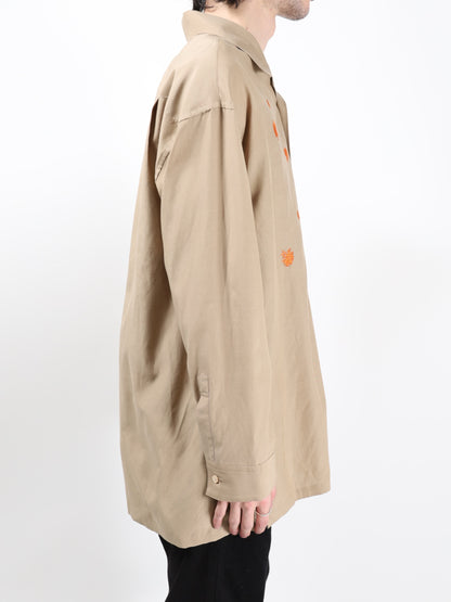 ANTHEM A　TINY EMBROIDERY OVER SIZE SHIRTS