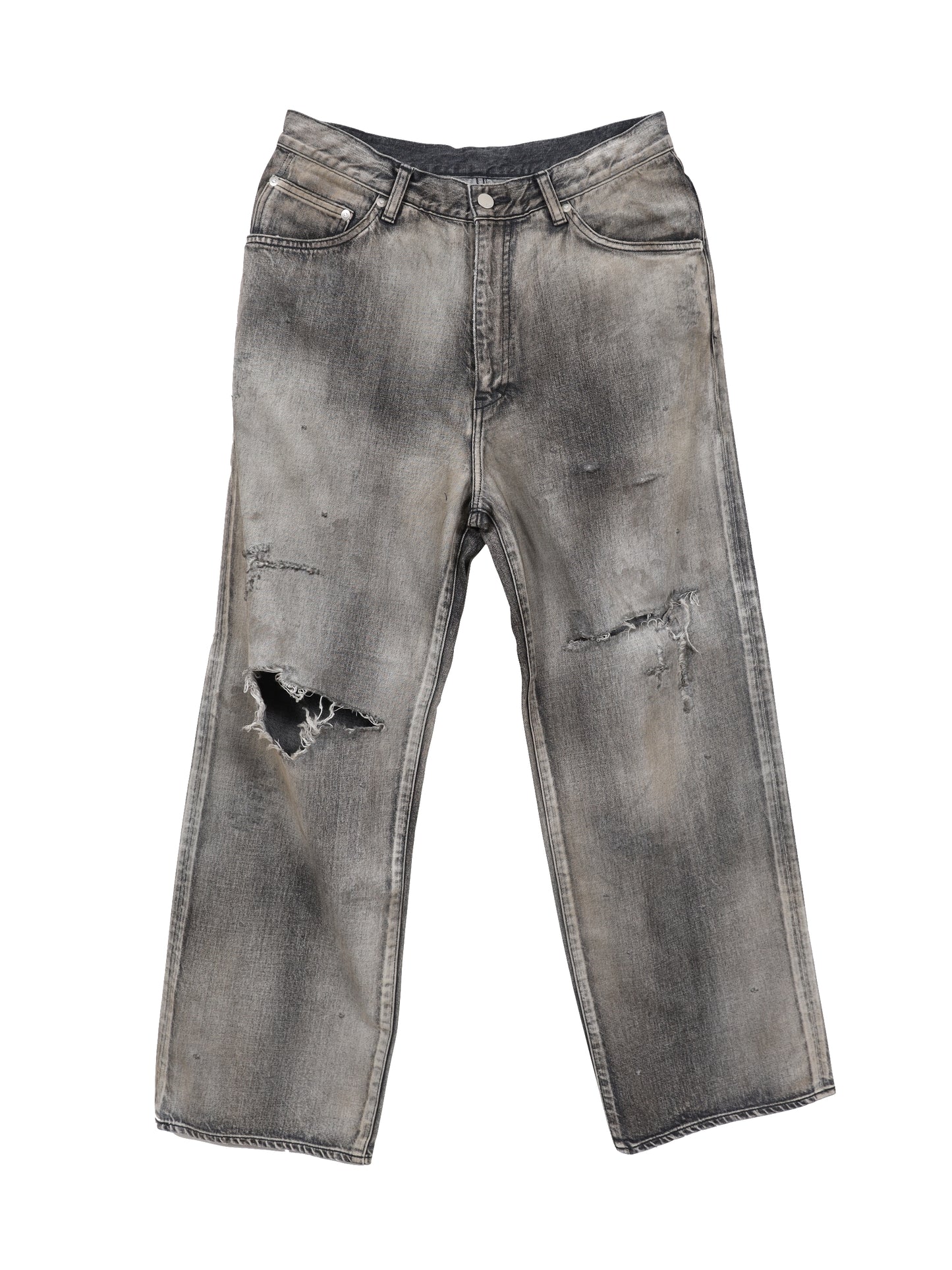 ANCELLM　CRASH MIDDLE STRAIGHT 5P DENIM PANTS