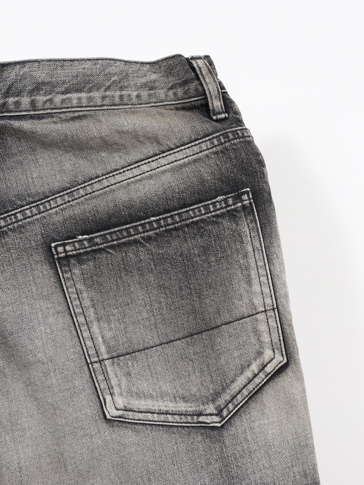 ANCELLM　CRASH MIDDLE STRAIGHT 5P DENIM PANTS