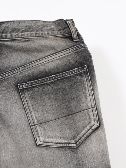 ANCELLM　CRASH MIDDLE STRAIGHT 5P DENIM PANTS