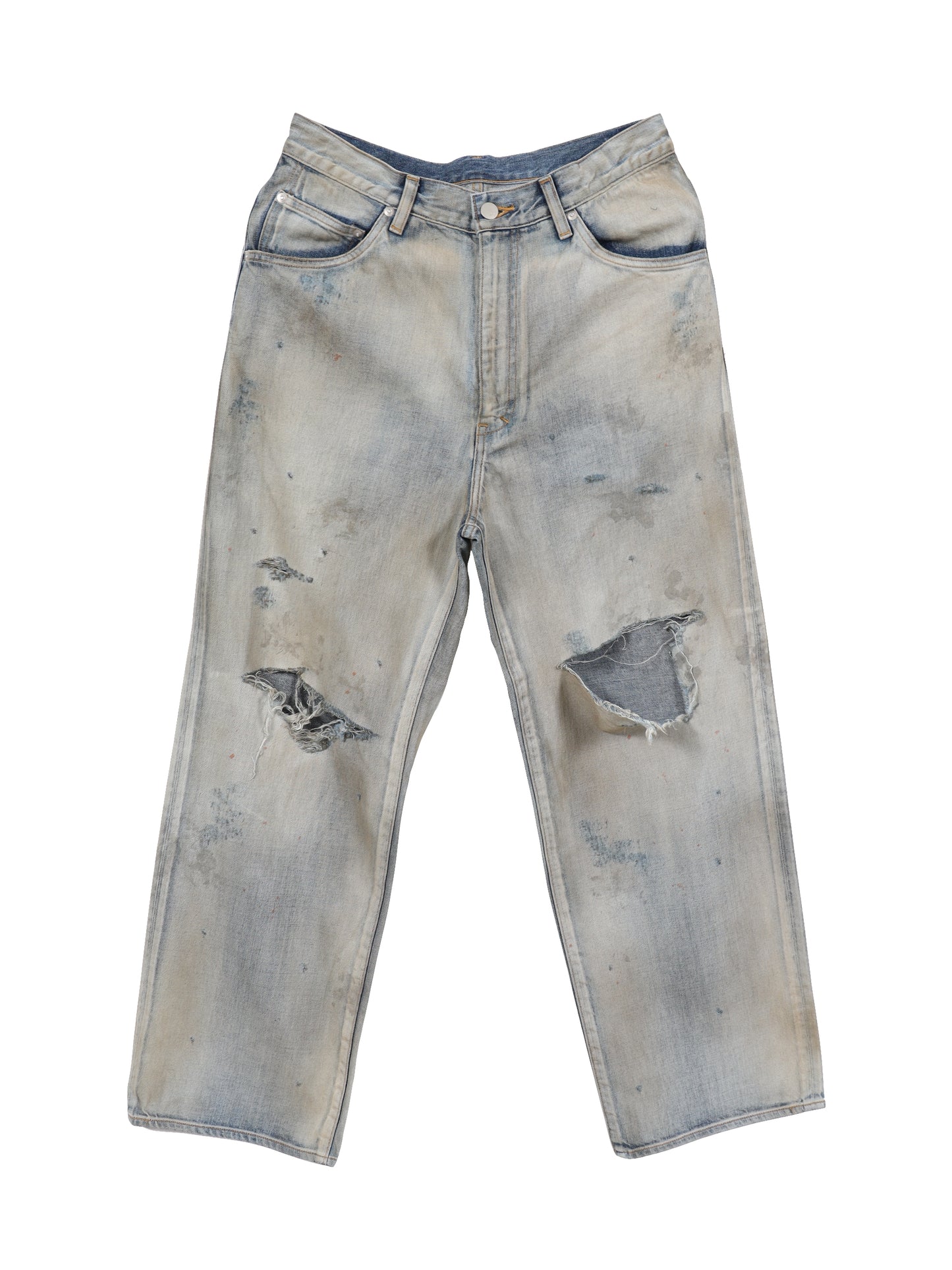 ANCELLM　CRASH MIDDLE STRAIGHT 5P DENIM PANTS