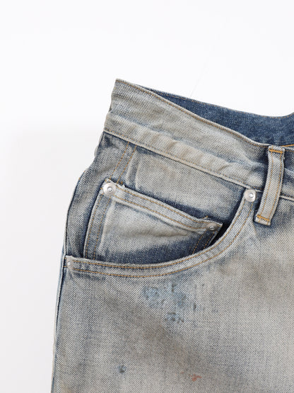 ANCELLM　CRASH MIDDLE STRAIGHT 5P DENIM PANTS