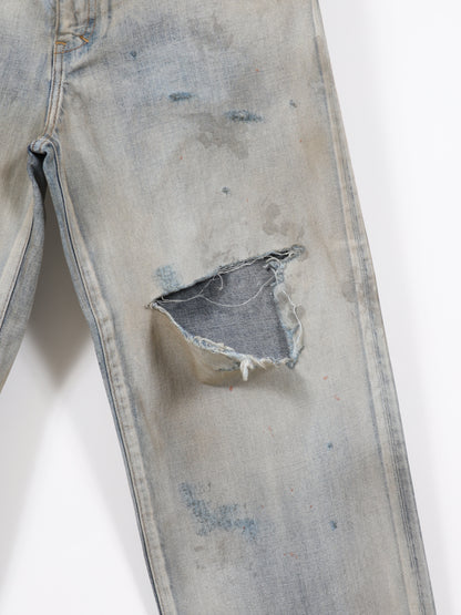 ANCELLM　CRASH MIDDLE STRAIGHT 5P DENIM PANTS