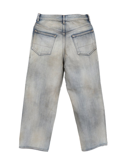 ANCELLM　CRASH MIDDLE STRAIGHT 5P DENIM PANTS