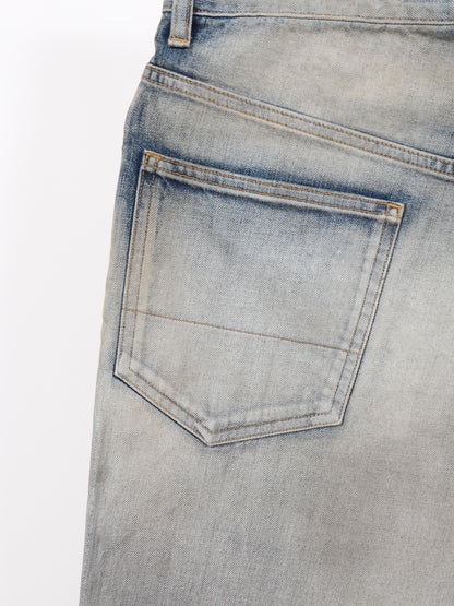 ANCELLM　CRASH MIDDLE STRAIGHT 5P DENIM PANTS