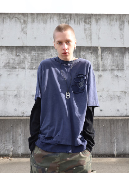 WAFFLE DAMAGE LAYERED L/S