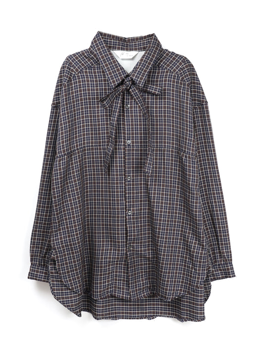 ANCELLM　BOW-TIE CHECK SHIRT